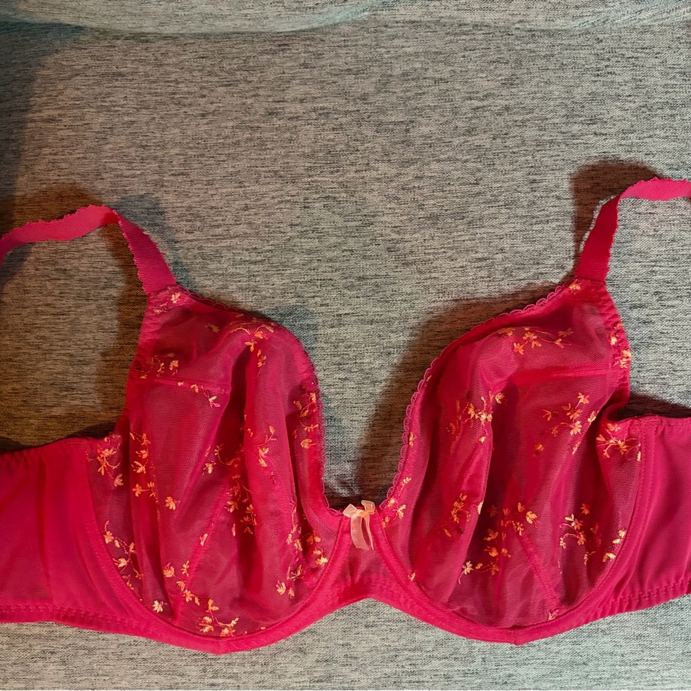 Panache Pink Floral Lace Bra